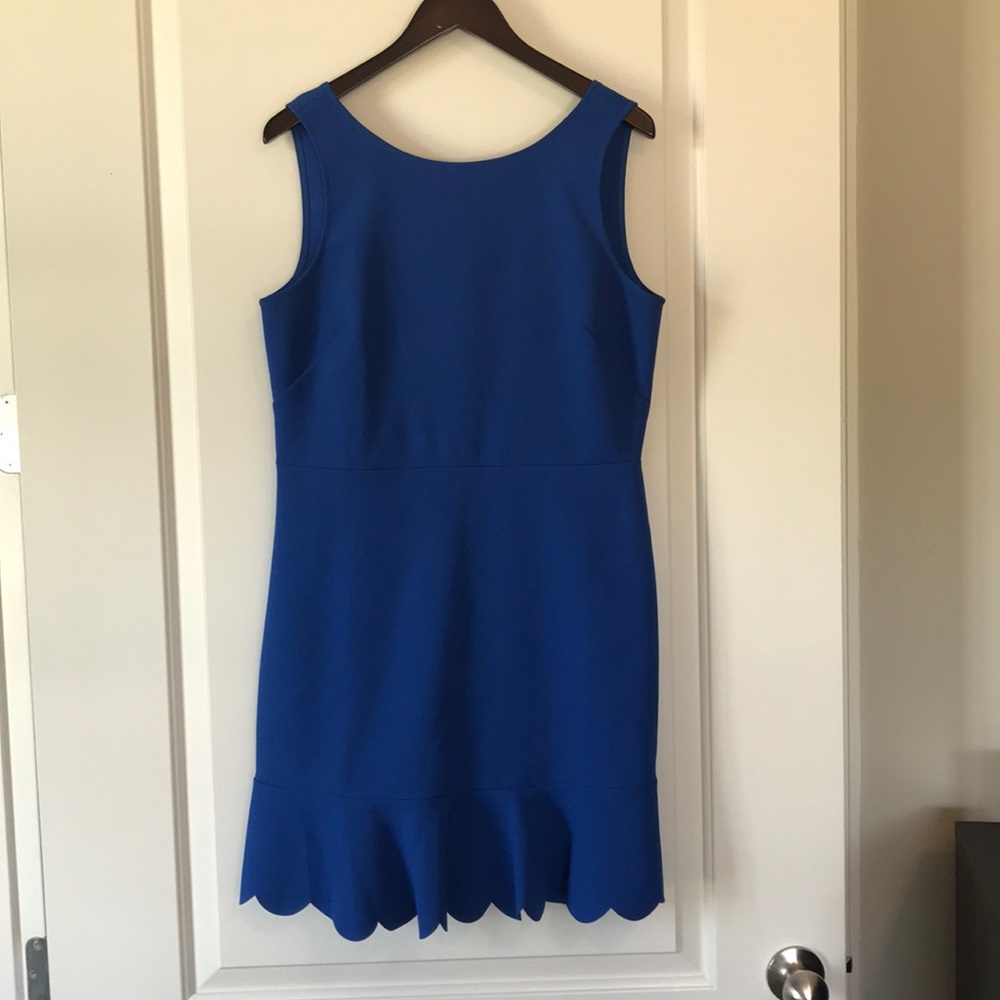 NWT blue J.Crew dress with scalloped hem